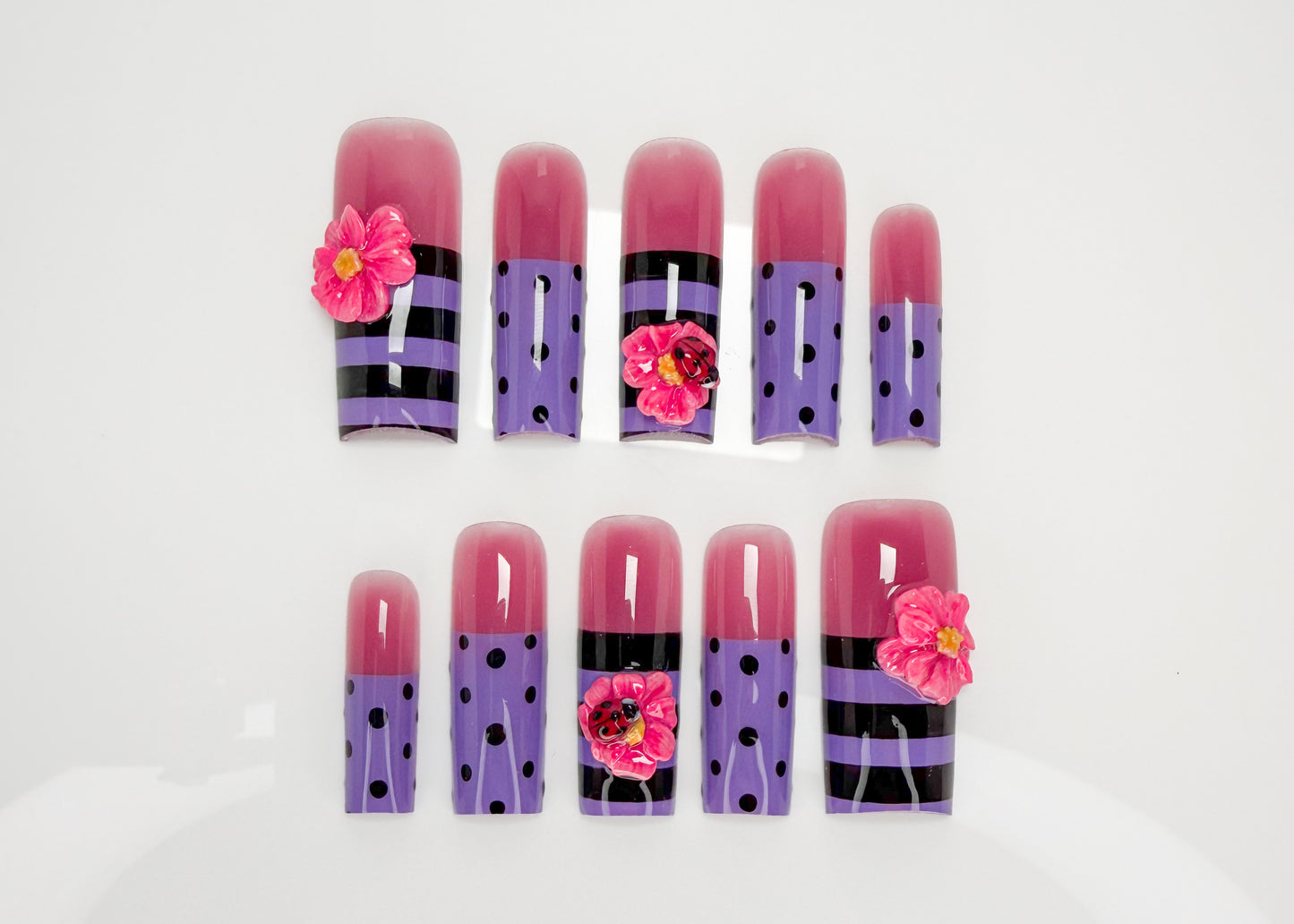 Purple Polka Stripe