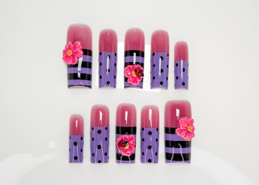 Purple Polka Stripe
