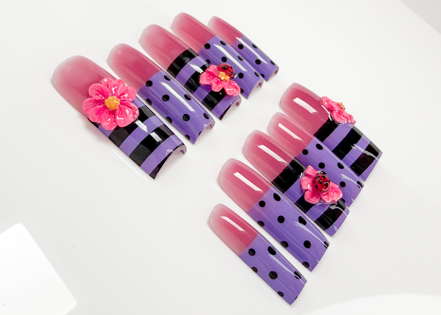 Purple Polka Stripe