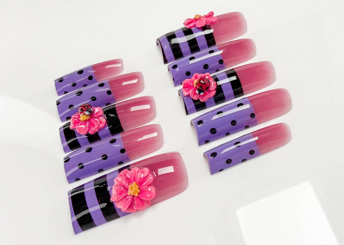 Purple Polka Stripe